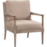 Meyer Accent Chair in Calero Sand Leather & Gray Wood